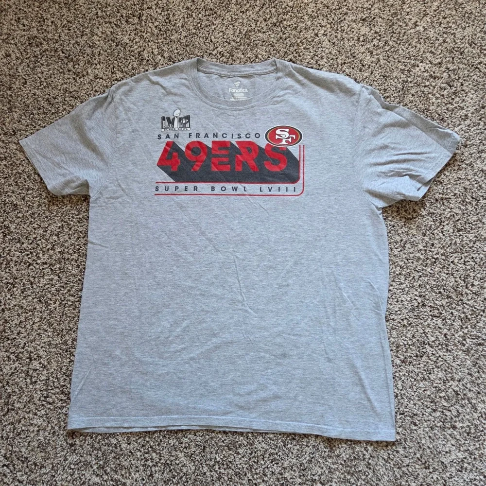 Fanatics San Francisco 49ers Super Bowl LVIII Roster T-Shirt Mens XL Gray NFL